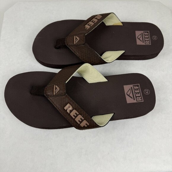 Reef Mens Brown Flip Flops Size 9 EU 42 Casual Thong-Style Beachwear Sandals - Picture 4 of 12